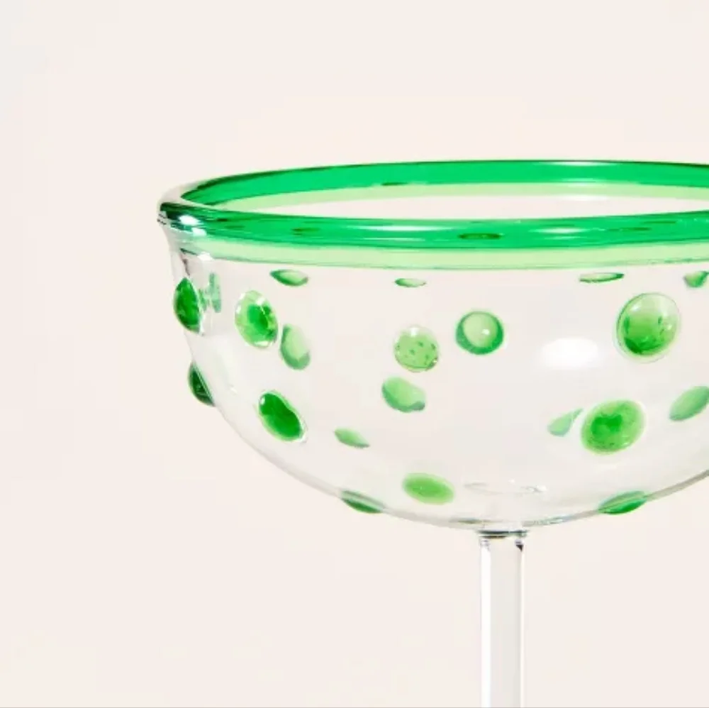 Kate Spade X Target 8.11oz 4pc Polka Dot Acrylic Coupe Drinkware Set NWT